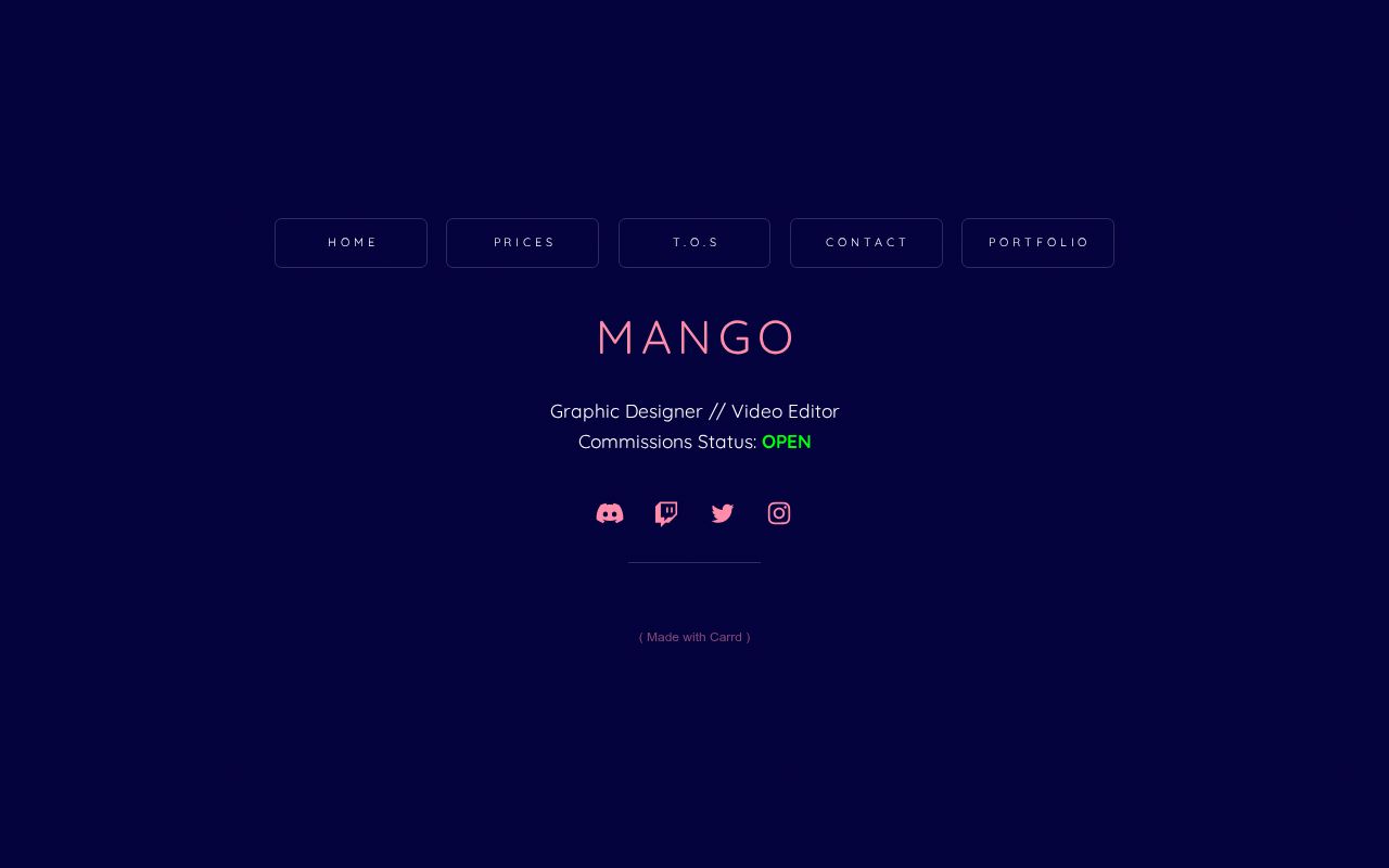 Carrd profile picture for @mango